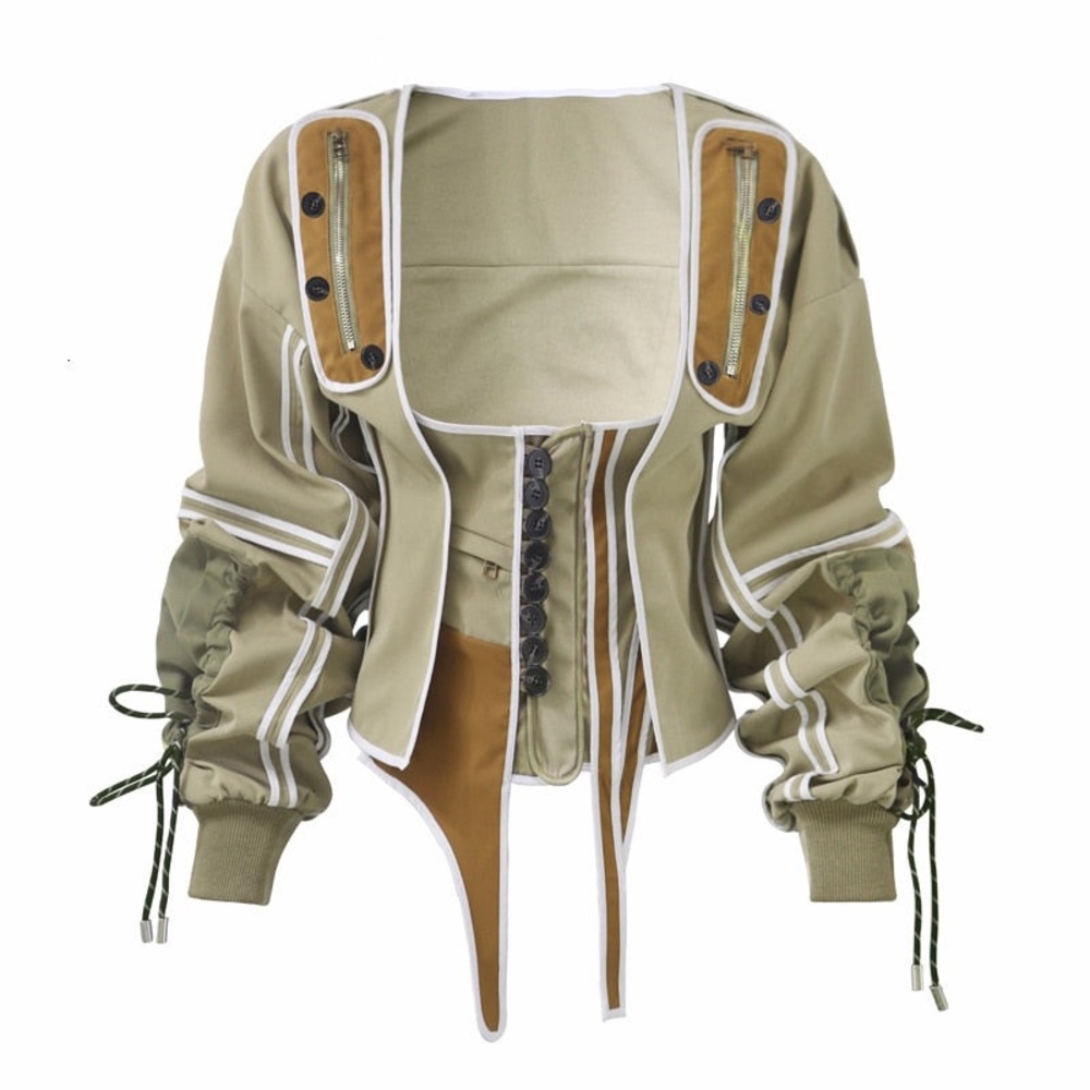 Green Utility Cropped Jacket | Statement Outerwear - image 1